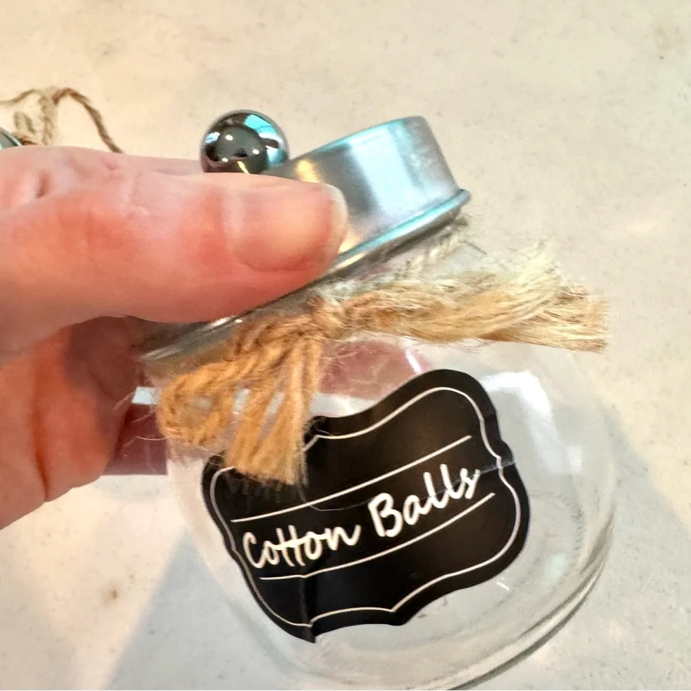 Set of Two Bathroom Rustic Farm Storage Jars with Removable Lids